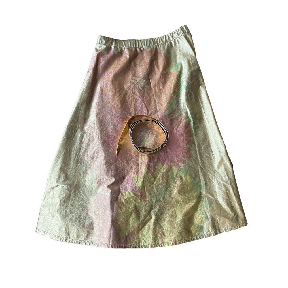 Y2K Just Cavalli Gold Daisy Midi Skirt M - Picture 4 of 6